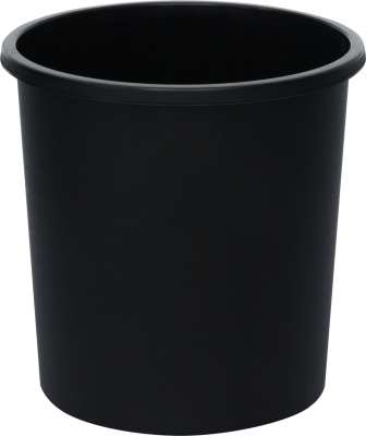 Корзина для бумаг 18л, круглая, цельная, черная Стамм