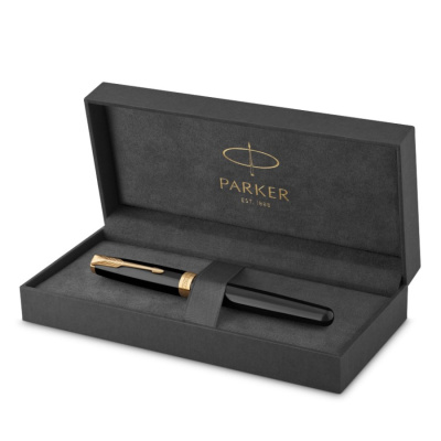 KALAM.KZ - Ручка роллерная Parker Sonnet Black Lacquer GT, 0,5 мм F, черная, 1931496