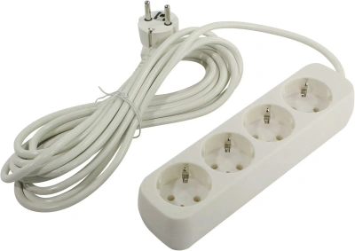 KALAM.KZ - Сетевой фильтр 4 гнезда, 5 м, Defender E450, без выкл. с заземл. белый