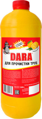 Средство для растворения засоров канализационных труб 1000 мл, Dara
