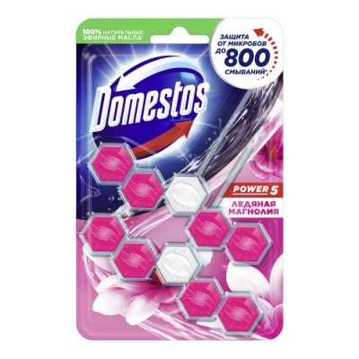Блок для унитазов, DOMESTOS, ледяная магнолия, 2х55гр