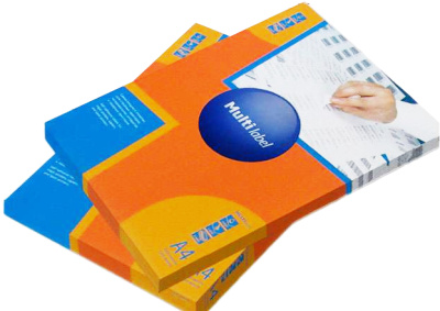 Наклейки на 65, А4, 38x21,2мм, 100л, прямоугольные края, белые Multilable, Куверт