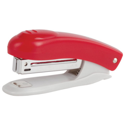 Степлер №10, 1-12л, пластик, красный, Brauberg