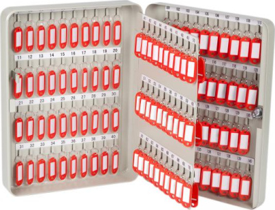 Шкафчик для 140 ключей, 370x280x80мм, настенный, серый стальной ProfiOffice