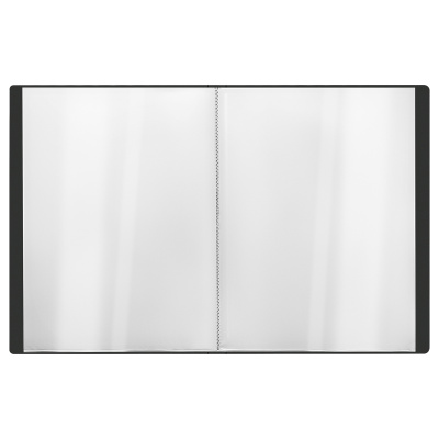 KALAM.KZ - Папка с файлами, 20 файлов, А4, 14мм, 600мкм, пластик, черная Стамм "Стандарт"