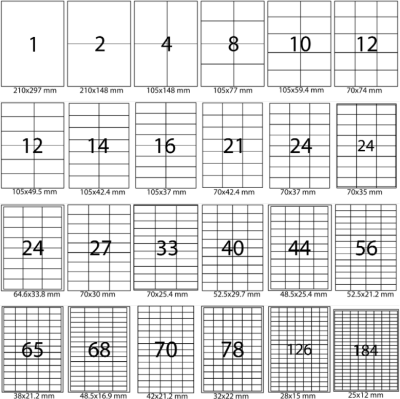 Наклейки на 18, А4, 63.5x46.6мм, 100л, закругленные края, белые Xerox