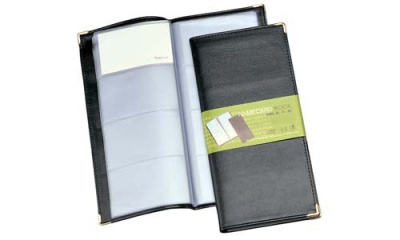 Визитница на 160 визиток, 115х250мм, черная, кожзам, Shuter