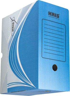 Архивный короб, 325х260х150, картон, синий KRIS