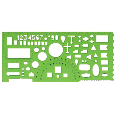 Линейка офицерская, 20см, зеленая, отливная шкала Стамм