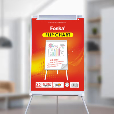 KALAM.KZ - Бумага для флипчарта 58.4х81.3см, 80гр, 25л, белая неразлинованная Foska