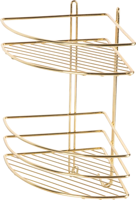 Полка для ванной 2-х ярусная, угловая, цвет бронза