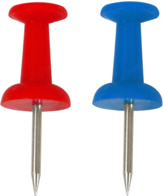 Кнопки силовые, гвоздики для доски, 7x22мм, 50шт, цветные Foska