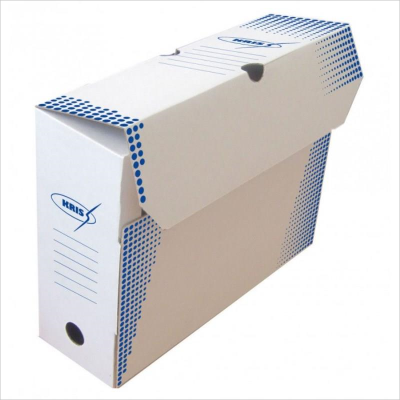 Архивный короб, 325х260х100, картон, белый KRIS