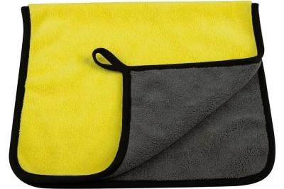 Салфетка 40*30см, микрофибра 1 шт. для стекол и зеркал, желтая/серая