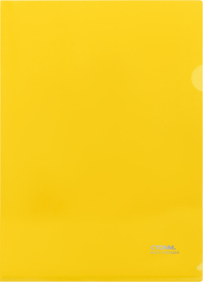 Папка-уголок А4, 180мкм., непрозрачная, желтая Стамм