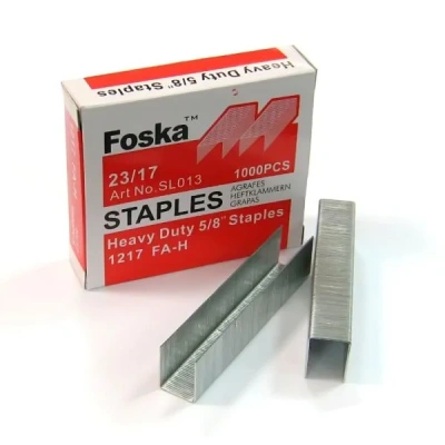 Скобы для степлера №23/17, 1-150л, 1000шт, оцинкованные Foska
