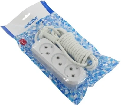 KALAM.KZ - Сетевой фильтр 3 гнезда, 1.5 м, Smartbuy 10А/2,2кВт без заземления ПВС 2х1,0