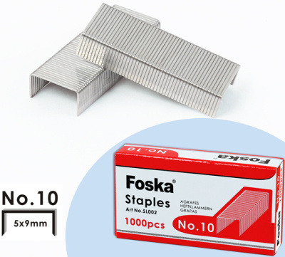 KALAM.KZ - Скобы для степлера №10, 1-15л, 1000шт, оцинкованные Foska