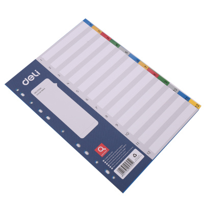 KALAM.KZ - Разделитель 1-12, А4, 12л, пластик, цветной с цыфрами Deli 