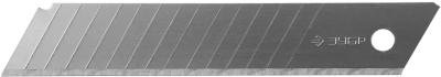 Лезвия запасные  для канцелярского ножа  18 мм, 10шт,сегментированные, 15 сегментов Зубр