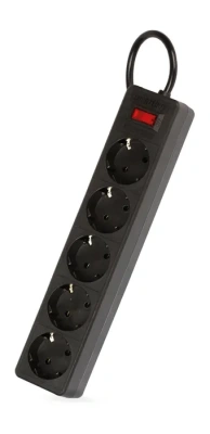 Сетевой фильтр 5 гнезд, 5 м, Smartbuy с заземл.,10А, 2200 Вт, ПВС 3x0,75, черный