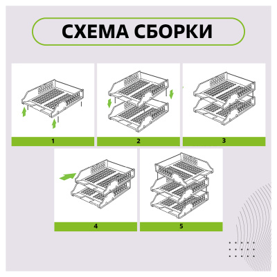KALAM.KZ - Лоток горизонтальный А4, 3-х секционный, черный, Стамм Strong