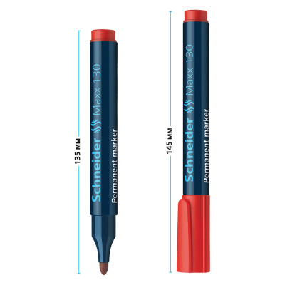 KALAM.KZ - Маркер перманентный, 1-3мм, круглый наконечник, Maxx 130, красный Schneider