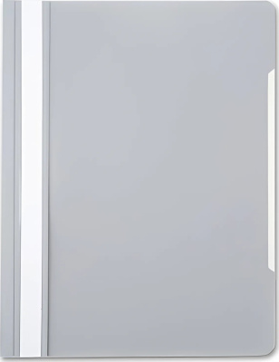 Скоросшиватель пластиковый A4 160 мкм, серый Бюрократ