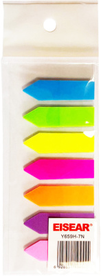 Закладки клейкие 12x44мм, 7цвx20л, пластиковые Eisear