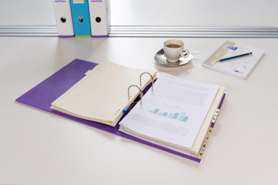 KALAM.KZ - Регистратор A4, 80мм, PP/PP, белый/фиолетовый Elba