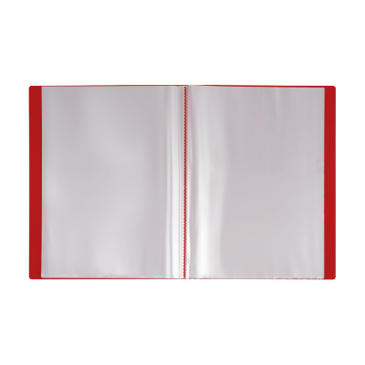 KALAM.KZ - Папка с файлами, 40 файлов, А4, пластик, красная Стамм