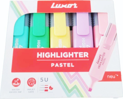Маркер текстовой 1-4,5 мм,скошенный наконечник, LW PASTEL, 4 цвета в наборе Luxor