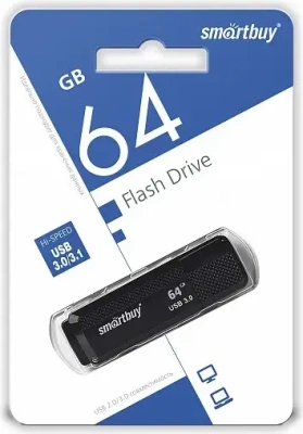 Флеш-накопитель USB 64GB Smartbuy 3.0 Dock Black черный
