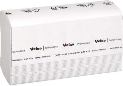 Полотенца бумажные 2х-слойные V-сложение "23смх21смх200л Veiro Professional Lite" 20 шт в кор