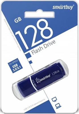 Флеш-накопитель USB 128GB Smartbuy 3.0 Crown Blue стандартная