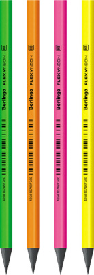 Карандаш простой HB, без ластика, пластик, "Flexy Neon" Berlingo