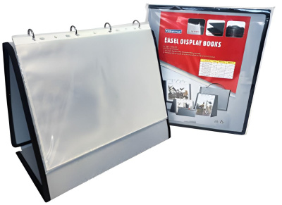 Папка на 4 кольцах, A4, c 20 файлами, презентационная, домиком, на липучках