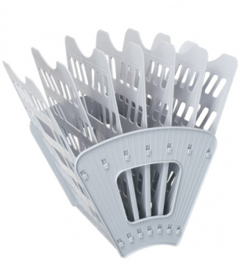 Лоток 7-ми секционный А4, вертикально-горизонтальное расположение, серый Стамм