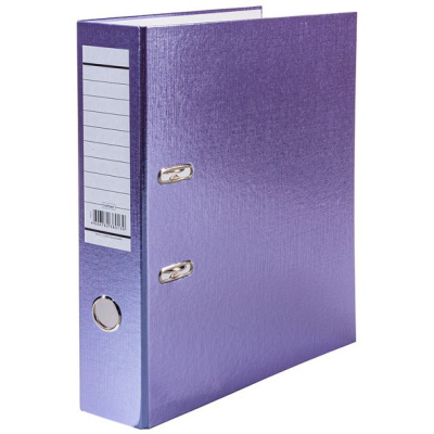 Регистратор А4, 70мм, арочный механизм, бумвинил, сиреневый "Hatber"