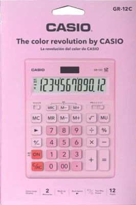 KALAM.KZ - Калькулятор 12 разрядов, 34,5 x 210 x 155мм, розовый CASIO GR-12C-PK-W-EP
