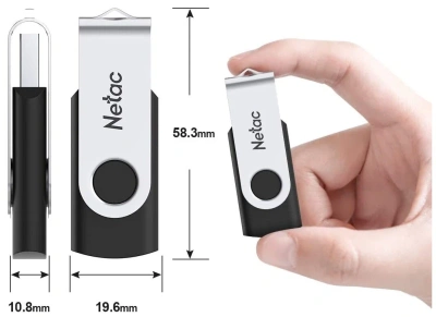 KALAM.KZ - Флеш-накопитель USB 16GB Netac 3.0 U505 NT03U505N-016G-30BK серебристый/черный