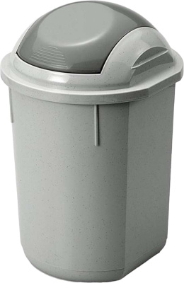 Корзина для мусора  42л "Ucsan" серая с вращающейся крышкой