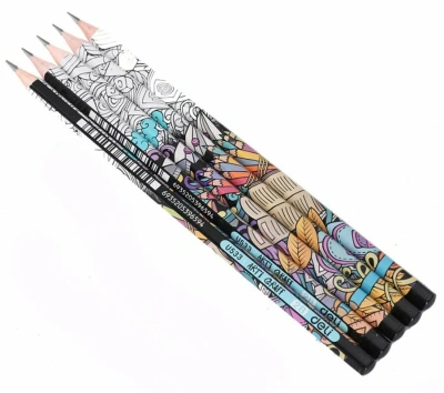 KALAM.KZ - Карандаш простой 2B, без ластика,шестигранная форма, заточенный "Arti Graff" Deli