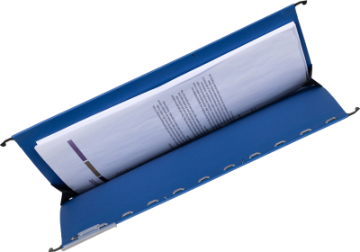 KALAM.KZ - Папка подвесная A4(240x318x6мм), 230гр, боковой ограничитель, темно-синяя Hamelin