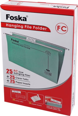 KALAM.KZ - Папка подвесная FC(245x365(400)мм, 230гр, зеленая, картон Foska