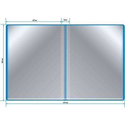 KALAM.KZ - Папка с файлами, 30 файлов, А4, 0.650мкр..14мм, пластик синяя Бюрократ