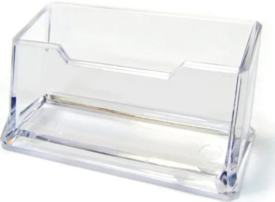 Подставка для визиток, настольная, 11х5х5см, 100 карточек, прозрачная Foska