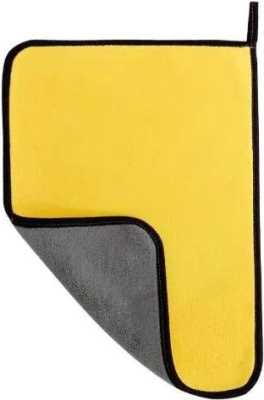 Салфетка 50*70см, микрофибра 1 шт. для стекол и зеркал, желтая/серая