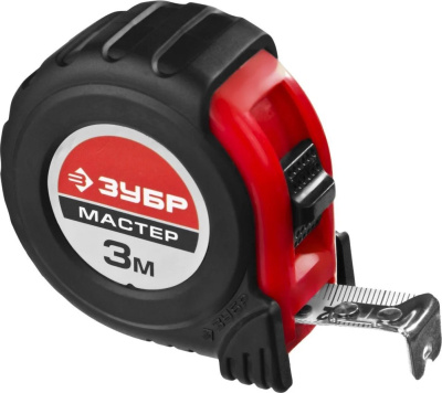 Рулетка 3м/16мм обрезиненный корпус на карточке Зубр "Мастер" 