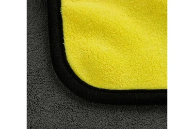 KALAM.KZ - Салфетка 40*30см, микрофибра 1 шт. для стекол и зеркал, желтая/серая